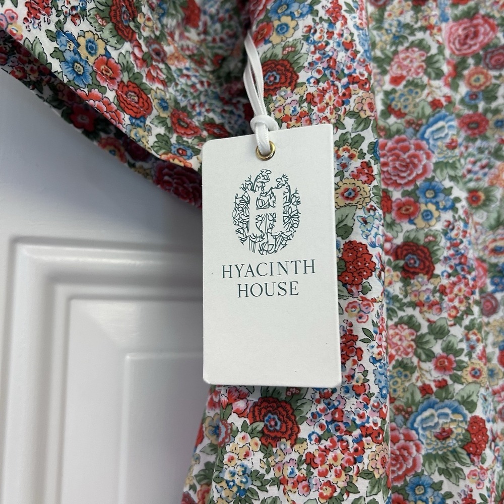 Hyacinth House Louisa Maxi Dress Size M NWT Red Floral Multi Cottage Feminine - Picture 5 of 16